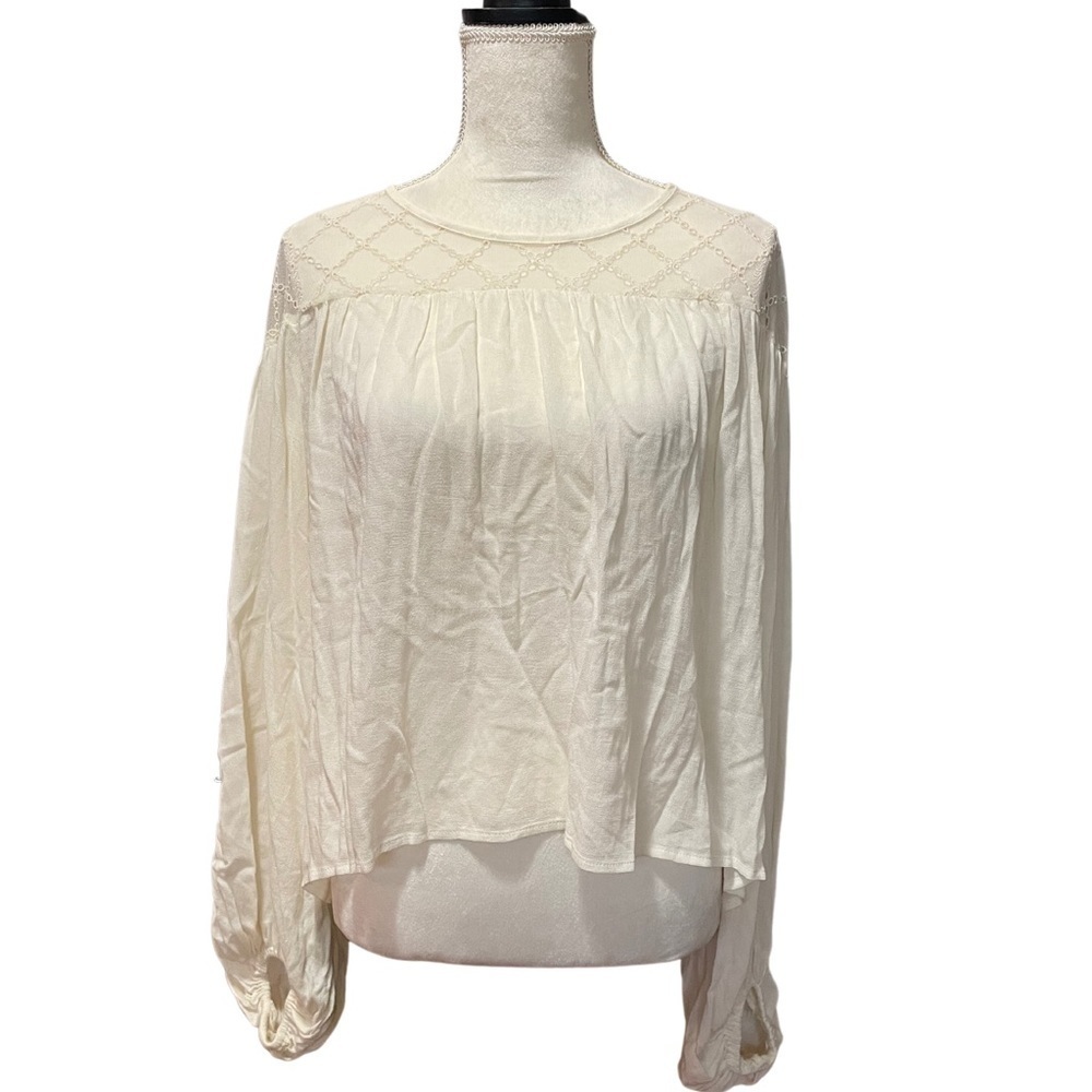 HAZEL Lace Blouse Peasant Shirt Boho Top Color Crochet Ivory lagenlook
